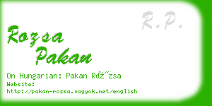 rozsa pakan business card